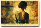 Paul Sinus Wandbild 120x80cm Frau im Atelier Moderne Malerei Kunstmotiv Warmes Licht und kuenstlerische Atmosphaere