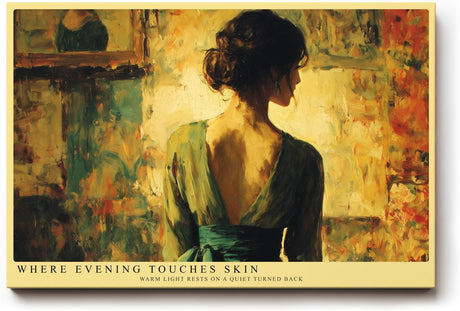 Paul Sinus Wandbild 120x80cm Frau im Atelier Moderne Malerei Kunstmotiv Warmes Licht und kuenstlerische Atmosphaere