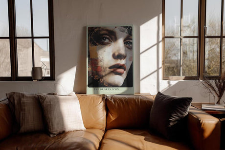 Paul Sinus Wandbild in 40x60cm Frauenporträt in fragmentierter Malweise – kraftvolles Mixed-Media-Kunstwerk für moderne Raumgestaltung