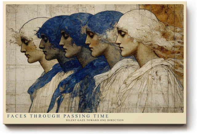 Paul Sinus Wandbild 120x80cm Frauenprofile in klassischer Komposition – Künstlerisches Motiv über Zeit und Identität