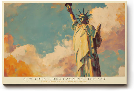 Paul Sinus Wandbild 120x80cm Freiheitsstatue New York Architektur Kunstmotiv Historisches Wahrzeichen der USA