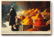 Paul Sinus Wandbild 120x80cm Gewuerzmarkt Marrakesch Morgenlicht orientalisches Markt Motiv Kunstdruck fuer Wohnzimmer Kueche und Essbereich