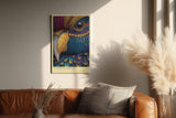 Paul Sinus Wandbild in 40x60cm Gilded Guardian Detailreiches Vogelportrait mit goldenen Akzenten