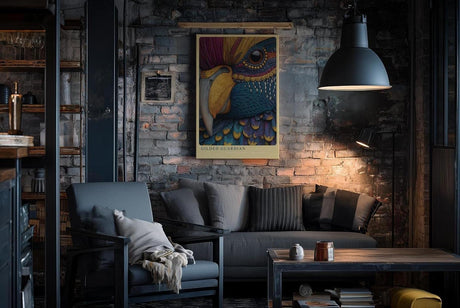 Paul Sinus Wandbild in 40x60cm Gilded Guardian Detailreiches Vogelportrait mit goldenen Akzenten