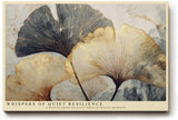 Paul Sinus Wandbild 120x80cm Ginkgo Blaetter modern gold blau botanische Kunst Leinwand Wanddekoration elegante Naturillustration fuer Wohnzimmer Büro