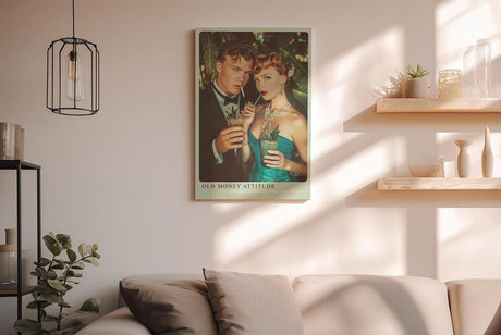 Paul Sinus Wandbild in 40x60cm Glamouröses Paar im Retro-Stil mit Cocktails und luxuriösen Accessoires