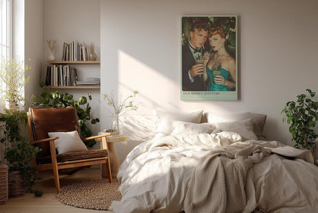 Paul Sinus Wandbild in 40x60cm Glamouröses Paar im Retro-Stil mit Cocktails und luxuriösen Accessoires