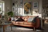 Paul Sinus Wandbild in 40x60cm Golden Empress majestätisches Porträt einer Frau in goldverzierter Kopfbedeckung vor strahlender Sonne