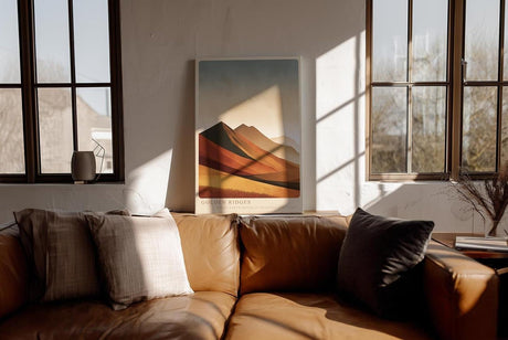 Paul Sinus Wandbild in 40x60cm Golden Ridges – Landschaft in warmen Goldund Rottönen für zeitlose Raumgestaltung