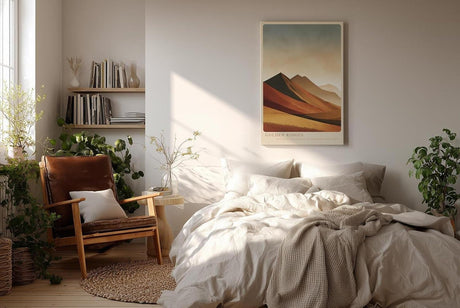 Paul Sinus Wandbild in 40x60cm Golden Ridges – Landschaft in warmen Goldund Rottönen für zeitlose Raumgestaltung