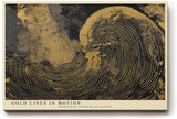 Paul Sinus Wandbild 120x80cm Goldene Linien der Welle – Moderne abstrakte Ozeankunst mit luxuriösen Goldstrukturen