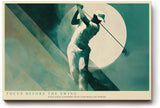 Paul Sinus Wandbild 120x80cm Golf Schwung Fokus Moderne Sportkunst in Gruen und Beige Stilvolle Illustration fuer Wohnzimmer Büro oder Sportbereich