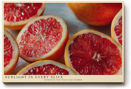 Paul Sinus Wandbild 120x80cm Grapefruit Makrofotografie frische Zitrusfrucht moderne Kuechenkunst lebendige Farben stilvolle Wanddekoration fuer Kueche Esszimmer Wohnzimmer