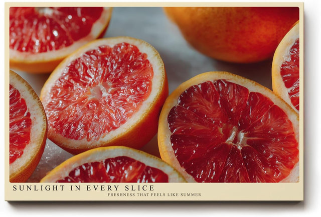 Paul Sinus Wandbild 120x80cm Grapefruit Makrofotografie frische Zitrusfrucht moderne Kuechenkunst lebendige Farben stilvolle Wanddekoration fuer Kueche Esszimmer Wohnzimmer