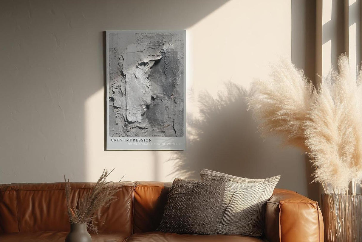 Paul Sinus Wandbild in 40x60cm Grey Impression Strukturiertes Wandmotiv in Grauund Weißtönen