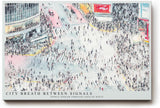Paul Sinus Wandbild 120x80cm Grossstadt Kreuzung Menschen Stadtleben Moderne urbane Szene Kunstmotiv