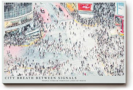 Paul Sinus Wandbild 120x80cm Grossstadt Kreuzung Menschen Stadtleben Moderne urbane Szene Kunstmotiv