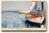 Paul Sinus Wandbild 120x80cm Hafen Landschaft modern Boot Meer Malerei Kunstdruck grosses Kunstbild maritime Wanddekoration fuer Wohnzimmer Büro Flur