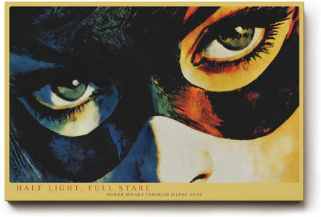 Paul Sinus Wandbild 120x80cm Half Light Full Stare moderne Pop Art Augen Portrait Kunst Poster für Wohnzimmer Büro Studio