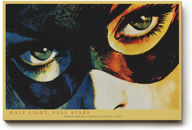Paul Sinus Wandbild 120x80cm Half Light Full Stare moderne Pop Art Augen Portrait Kunst Poster für Wohnzimmer Büro Studio