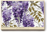Paul Sinus Wandbild 120x80cm Hängende Frühlingsblüten – Elegantes Blumenmotiv in Violett mit botanischer Illustration für stilvolle Wohnräume
