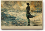 Paul Sinus Wandbild 120x80cm Her Heart Sails Far Away romantische Frau am Meer Vintage Collage Kunst Poster für Wohnzimmer Schlafzimmer
