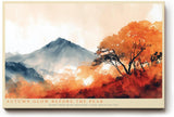 Paul Sinus Wandbild 120x80cm Herbst Landschaft Berge Natur Kunstmotiv Warme Herbstfarben mit Baumlandschaft und Bergpanorama