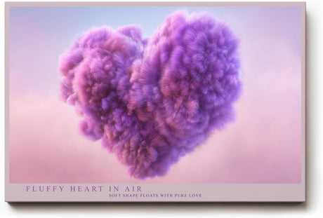 Paul Sinus Wandbild 120x80cm Herzform Wolke rosa lila moderne abstrakte Liebe Kunst Kunstdruck stilvolle Wanddekoration fuer Schlafzimmer Wohnzimmer Geschenk Idee
