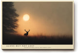 Paul Sinus Wandbild 120x80cm Hirsch Silhouette Sonnenuntergang Natur Fotokunst warmes Abendlicht Landschaft Bild ruhige