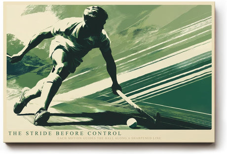 Paul Sinus Wandbild 120x80cm Hockeyspieler in Bewegung dynamische Sportkunst mit moderner Illustration