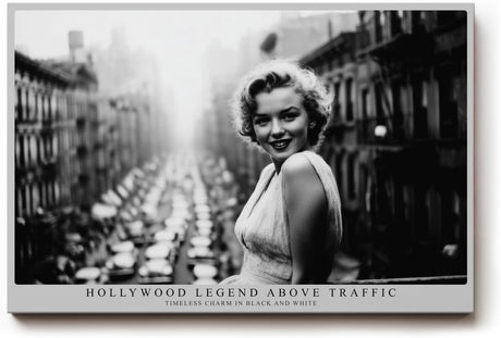 Paul Sinus Wandbild 120x80cm Hollywood Ikone schwarz weiß Porträt klassische Filmlegende Vintage Fotokunst elegante