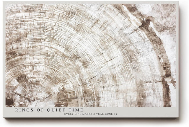 Paul Sinus Wandbild 120x80cm Holz Jahresringe abstrakte Naturstruktur modern beige Kunstdruck grosses Wandbild 120x80cm minimalistische Wanddekoration fuer Wohnzimmer Büro