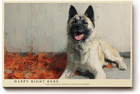 Paul Sinus Wandbild 120x80cm Hund Portrait moderne Tiermalerei beige braun liebevolle Tierkunst grosses Kunstbild stilvolle Wanddekoration fuer Wohnzimmer Büro