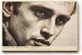 Paul Sinus Wandbild 120x80cm Icon of Restless Youth modernes Portrait Kunst Punkttechnik Poster für Wohnzimmer Büro Studio