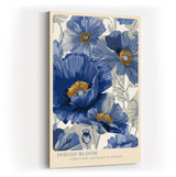 Paul Sinus Wandbild in 40x60cm Indigo Bloom Blaue Mohnblüten Illustration in Struktur und Bewegung