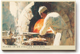 Paul Sinus Wandbild 120x80cm Italienischer Pizzabäcker Szene Küche Kunst in Warmen Farben für Wohnzimmer Küche Café und Restaurant