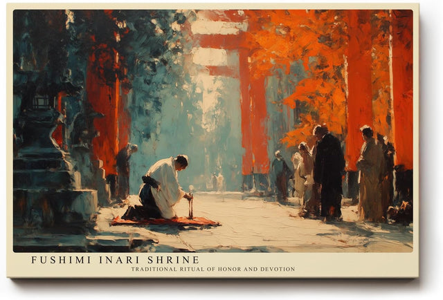 Paul Sinus Wandbild 120x80cm Japanischer Tempel Fushimi Inari Schrein mit Torii Toren Spirituelle Landschaftskunst