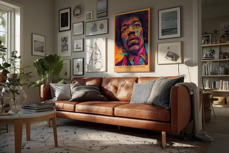 Paul Sinus Wandbild in 40x60cm Jimi's Electric Universe Buntes Musikerportrait mit intensiven Farbverläufen