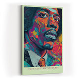 Paul Sinus Wandbild in 40x60cm Jimi's Electric Universe Buntes Musikerportrait mit psychedelischen Mustern