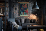 Paul Sinus Wandbild in 40x60cm Jimi's Electric Universe Buntes Musikerportrait mit psychedelischen Mustern