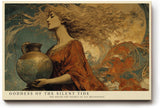 Paul Sinus Wandbild 120x80cm Jugendstil Göttin mit Vase Elegante Kunst in Gold Blau und Rot für Wohnzimmer Schlafzimmer Büro