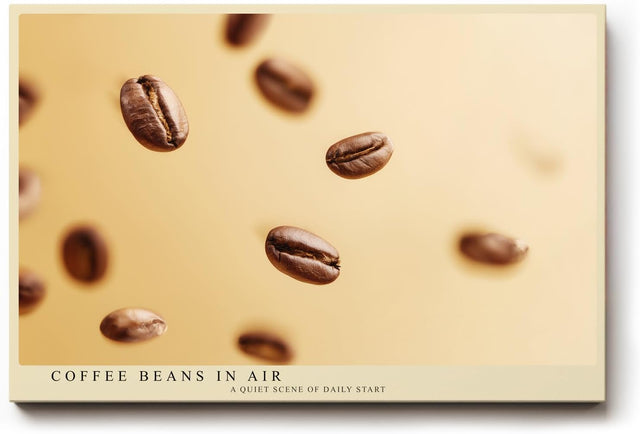 Paul Sinus Wandbild 120x80cm Kaffee Bohnen moderne Fotografie minimalistische Food Kunst warmes Farbspiel Kunstdruck stilvolle Wanddekoration fuer Kueche Esszimmer Cafe