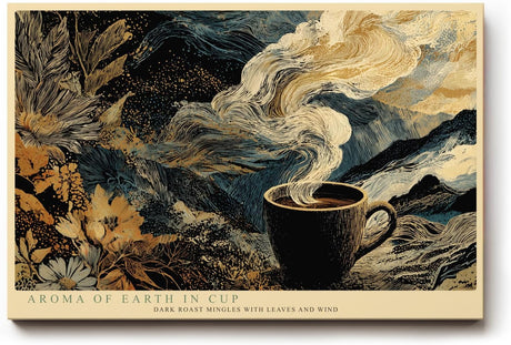 Paul Sinus Wandbild 120x80cm Kaffee Tasse Landschaft abstrakte Natur Illustration moderne Kunst Wanddekoration Kueche Wohnzimmer
