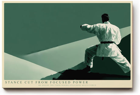 Paul Sinus Wandbild 120x80cm Karateka in Kampfhaltung moderne Kampfkunst Illustration