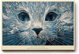 Paul Sinus Wandbild 120x80cm Katze Blaue Augen Kunst LeinWandbild 120x80cm Modernes Tierportrait Wanddekoration