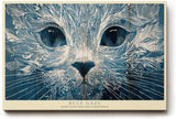 Paul Sinus Wandbild 120x80cm Katze Blaue Augen Kunst LeinWandbild 120x80cm Modernes Tierportrait Wanddekoration