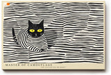 Paul Sinus Wandbild 120x80cm Katze Muster Illustration moderne Tierkunst schwarz weiss grafisches Design Kunstdruck stilvolle Wanddekoration fuer Wohnzimmer Kinderzimmer