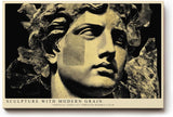 Paul Sinus Wandbild 120x80cm Klassische Statue Moderne Grafik Kunst Skulptur Stil in Schwarz Gold für Wohnzimmer Büro Flur