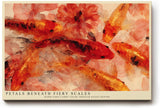 Paul Sinus Wandbild 120x80cm Koi Fische Blumen asiatische Kunst moderne Wasser Illustration Wanddekoration Wohnzimmer Schlafzimmer