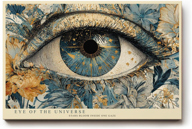 Paul Sinus Wandbild 120x80cm Kosmisches Auge Florale Kunst LeinWandbild 120x80cm Mystische Vision Wanddekoration